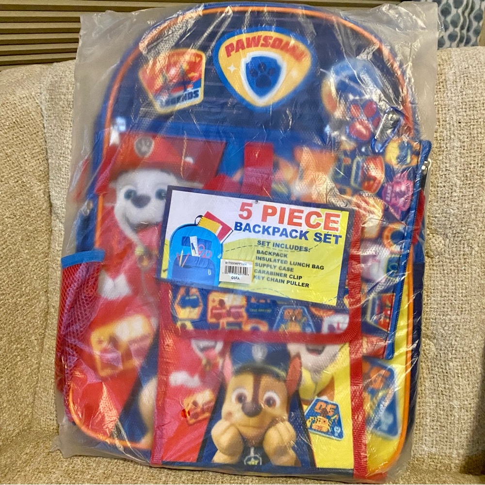 NWT Paw Patrol 5-Piece Backpack Set
